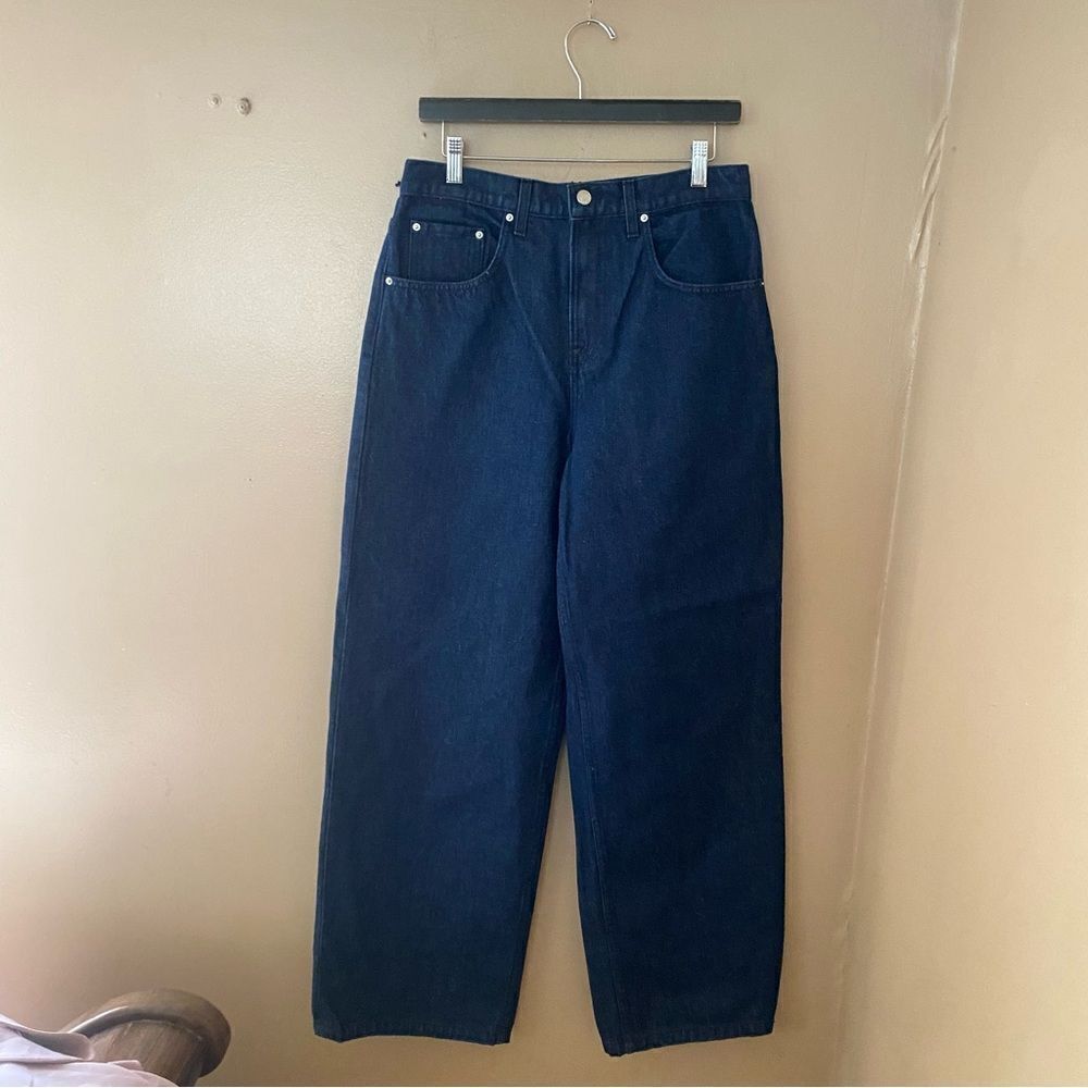 GRLFRND Enya Dropped Crotch Jeans Franklin dark blue denim baggy Revolve 27-31 - Picture 10 of 14